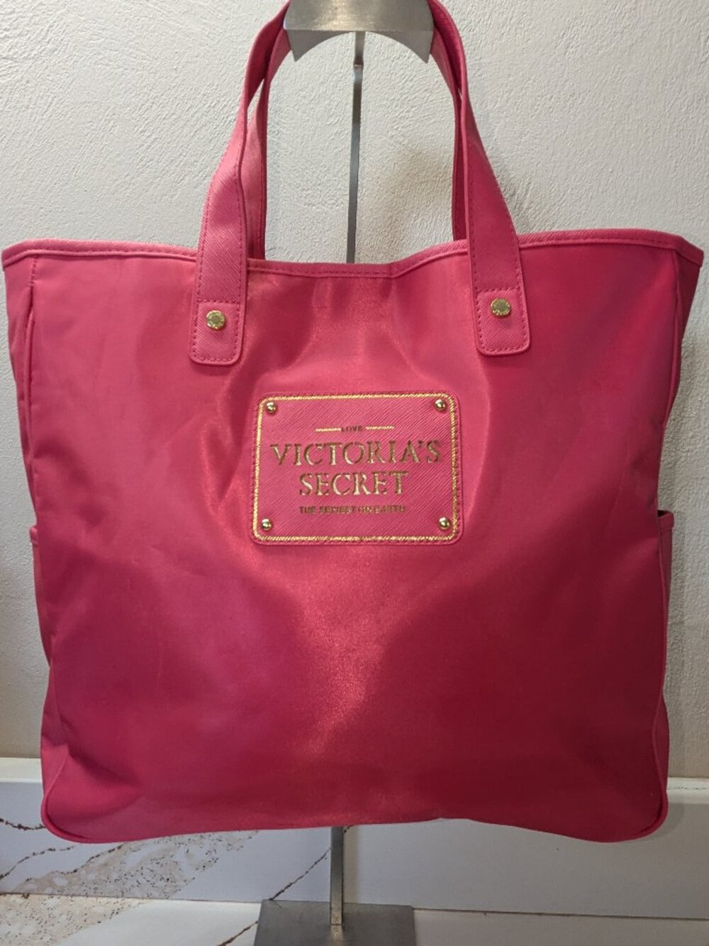 Victoria's Secret neon pink tote, EUC!